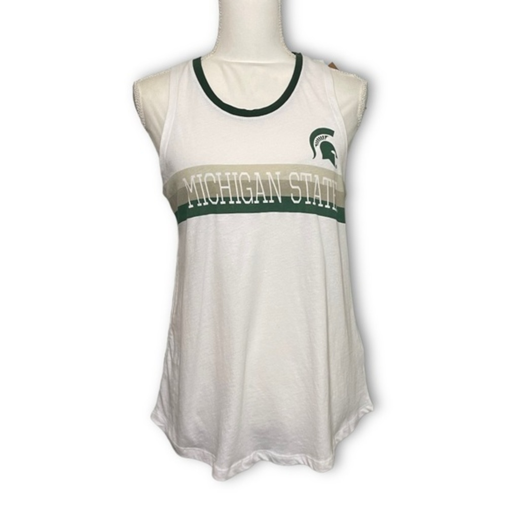 NWT Michigan State Spartans Ladies’ Sleeveless Muscle Tee Tank Top New Ringer